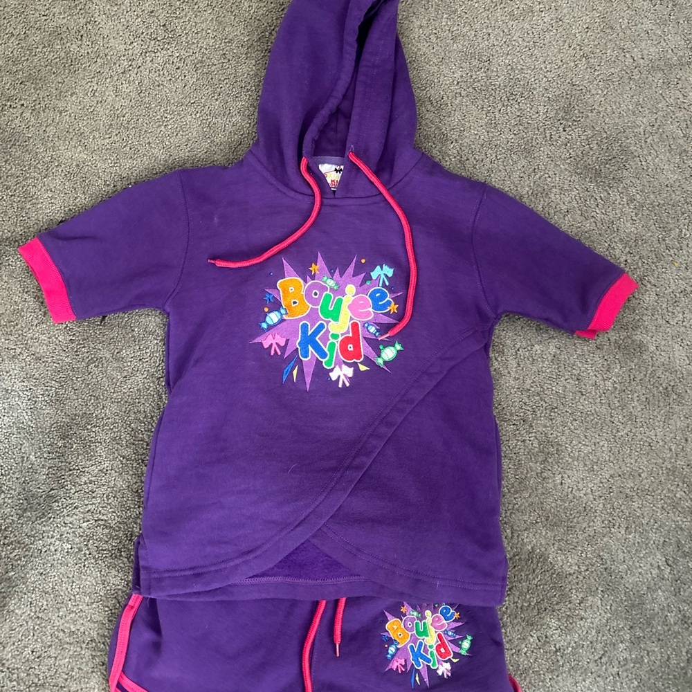 Purple Kids Hoodie and Shorts Set
